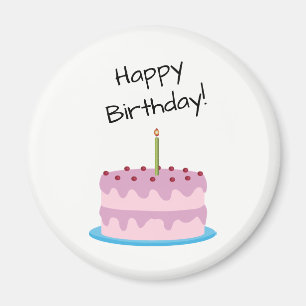 Alles- Gute zum Geburtstagrosa-Kuchen Magnet