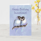 Alles- Gute zum Geburtstagschatz-BlauLovebirds Karte (Gelbe Blume)