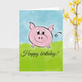 Alles Gute zum Geburtstagschwein Karte (Gelbe Blume)