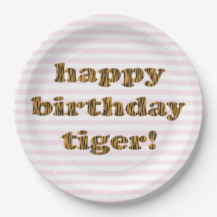 Alles Gute zum Geburtstagtiger! Spaß-Tiger-Druck Pappteller