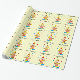 alles- Gute zum GeburtstagZirkusclown Geschenkpapier