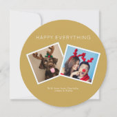 Alles Gute zum Gold Winter Foliage Foto Card Einladung (Vorderseite)