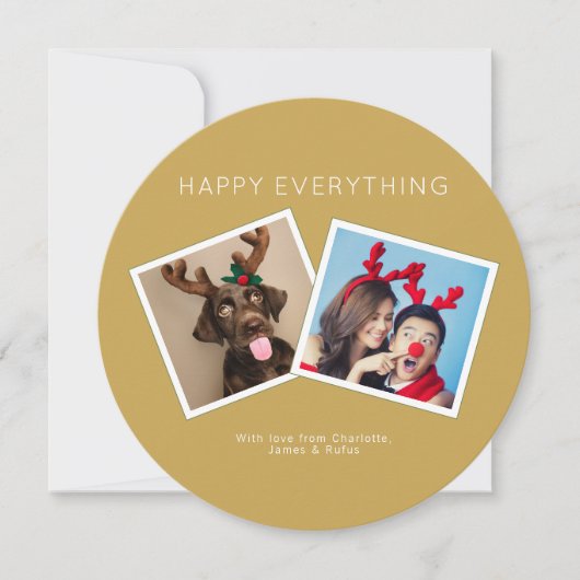 Alles Gute zum Gold Winter Foliage Foto Card Einladung (Vorderseite)