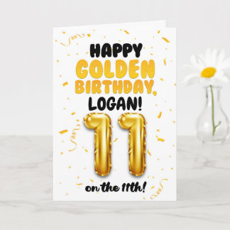 Alles Gute zum goldenen Geburtstag, 11. Geburtstag Karte