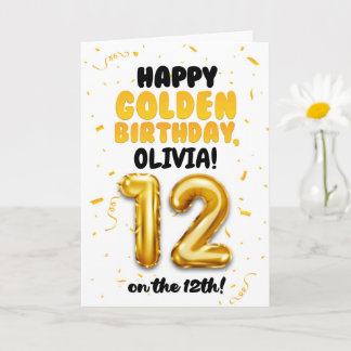 Alles Gute zum goldenen Geburtstag, 12. Geburtstag Karte