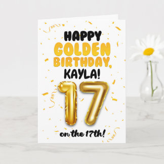 Alles Gute zum goldenen Geburtstag, 17. Geburtstag Karte