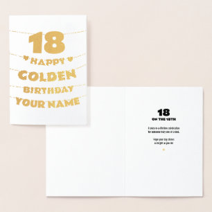 Alles Gute zum goldenen Geburtstag, 18. Geburtstag Folienkarte