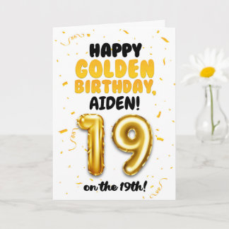 Alles Gute zum goldenen Geburtstag, 19. Geburtstag Karte