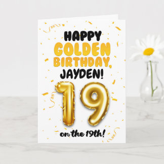 Alles Gute zum goldenen Geburtstag, 19. Geburtstag Karte