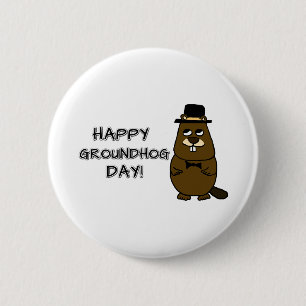 Alles Gute zum Groundhog Day! Button