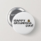 Alles Gute zum Groundhog Day! Button (Vorne & Hinten)