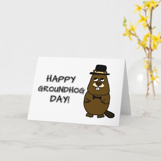 Alles Gute zum Groundhog Day! Karte (Gelbe Blume)