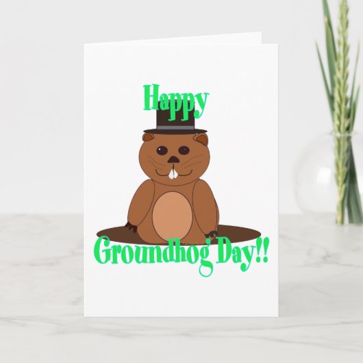 Alles Gute zum Groundhog Day! Karte (Vorderseite)