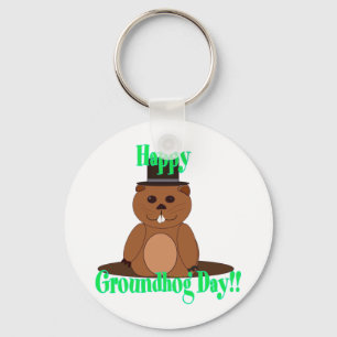 Alles Gute zum Groundhog Day! Schlüsselanhänger