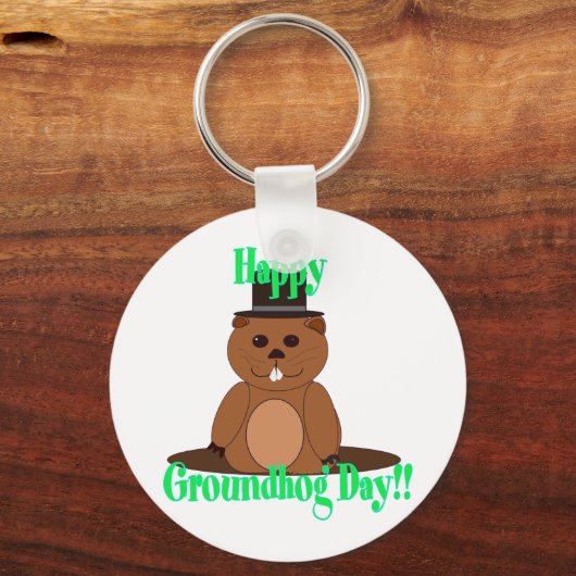 Alles Gute zum Groundhog Day! Schlüsselanhänger (Vorderseite)