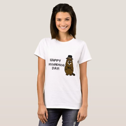 Alles Gute zum Groundhog Day! T-Shirt (Vorne ganz)