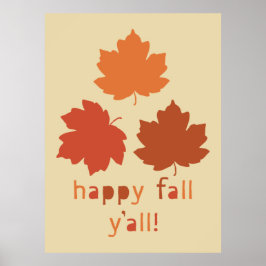 Alles Gute zum Herbst! Fallende Ahorn-Blätter Poster