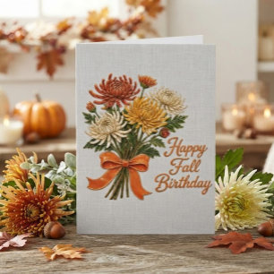 Alles Gute zum Herbst-Geburtstag Herbst-Mama Blume Karte