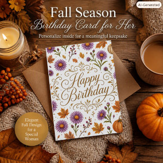 Alles Gute zum Herbst-Geburtstag Herbstblumen Flor Karte
