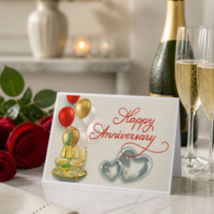 Alles Gute zum Hochzeitstag Champagner & Ballons G Karte