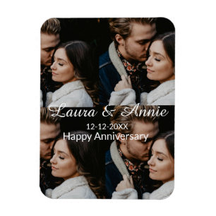 Alles Gute zum Hochzeitstag Foto-Collage Name Datu Magnet