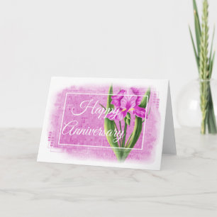 Alles Gute zum Hochzeitstag Karte - Pink Iris d1