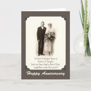 Alles Gute zum Hochzeitstag, Vintage Paar, Humor,  Karte