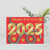 Alles Gute zum Jahr 2025 - Jahr der Schlange-Flach (Stehend Vorderseite)