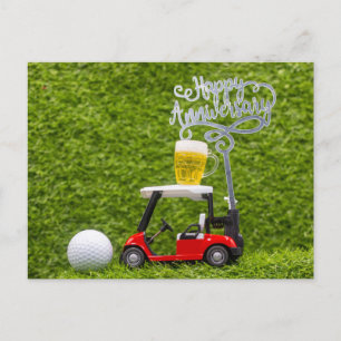 Alles Gute zum Jahrestag an den Golfer Postkarte