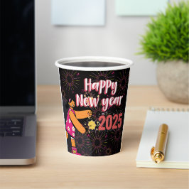 Alles Gute zum Jahreswechsel 2025 Pappbecher