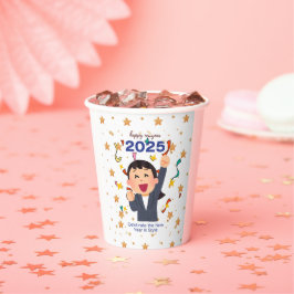 Alles Gute zum Jahreswechsel 2025 Pappbecher