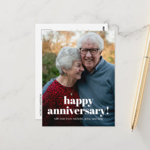 Alles Gute zum Jubiläum für Eltern mit Foto Postkarte