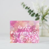 Alles Gute zum Jubiläum! Glamour pink Glitzern Postkarte (Stehend Vorderseite)