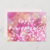 Alles Gute zum Jubiläum! Glamour pink Glitzern Postkarte (Vorne/Hinten)