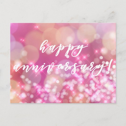 Alles Gute zum Jubiläum! Glamour pink Glitzern Postkarte (Vorderseite)