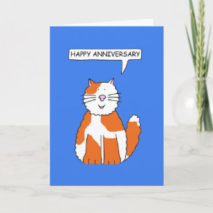 Alles Gute zum Jubiläum Ingwer- und Weißkatze Karte