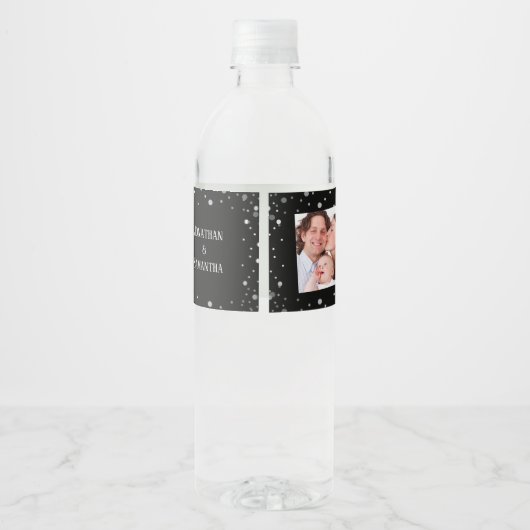 Alles Gute zum Jubiläum jedes Jahr Confetti Wasserflaschenetikett (Rückseite)