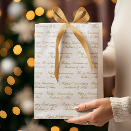 Alles Gute zum Jubiläum Skript mit Namen Weißgold Mittlere Geschenktüte