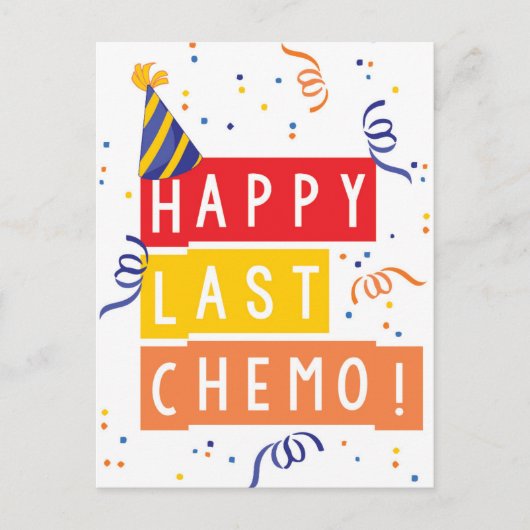 Alles Gute zum letzten Chemo! Postkarte (Vorderseite)