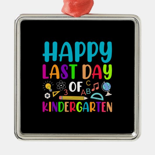 Alles Gute zum letzten Kindergarten Ornament Aus Metall (Vorne)