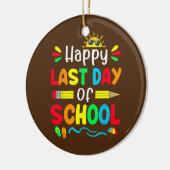 Alles Gute zum letzten Schullehrertag Keramik Ornament (Links)