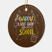 Alles Gute zum letzten Schullehrertag Keramik Ornament (Links)