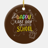 Alles Gute zum letzten Schullehrertag Keramik Ornament (Hinten)