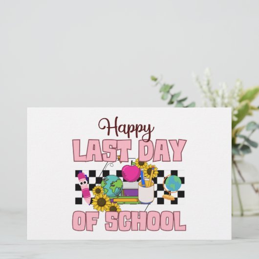 Alles Gute zum letzten Schultag Briefpapier (Stehend Vorderseite)