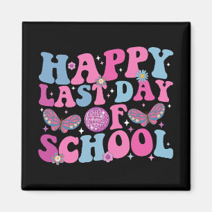 Alles Gute zum letzten Tag Disco Ball Groovy Retro Magnet