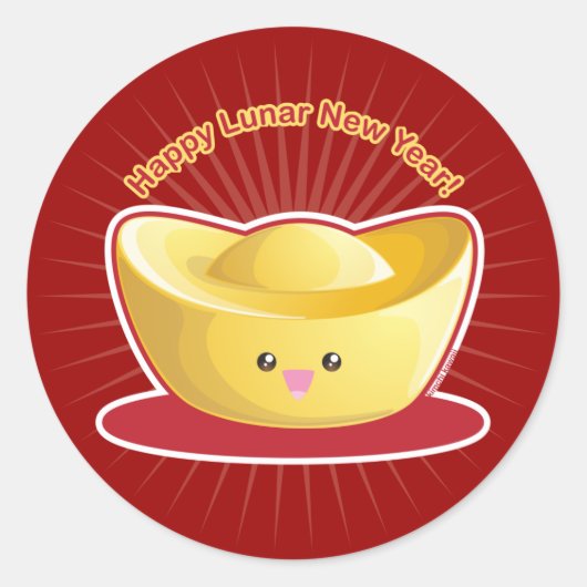 Alles Gute zum Lunar-Neujahr! Runder Aufkleber (Vorderseite)