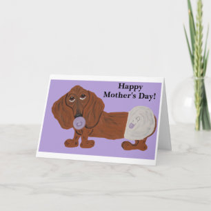 Alles Gute zum Muttertag Baby Dachshund Feiertagskarte