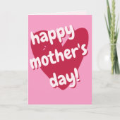 Alles Gute zum Muttertag! Big Pink Heart Karte (Vorderseite)