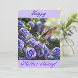 Alles Gute zum Muttertag Blaulila Rosen Kolibri Feiertagskarte