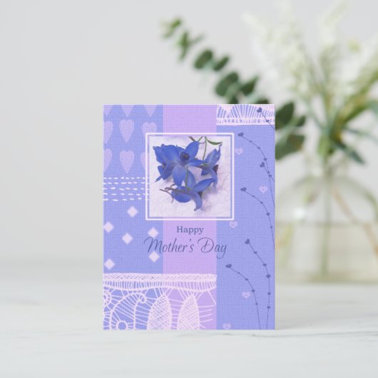 Alles Gute zum Muttertag. Frühlingsblumen Postkarte (Stehend Vorderseite)